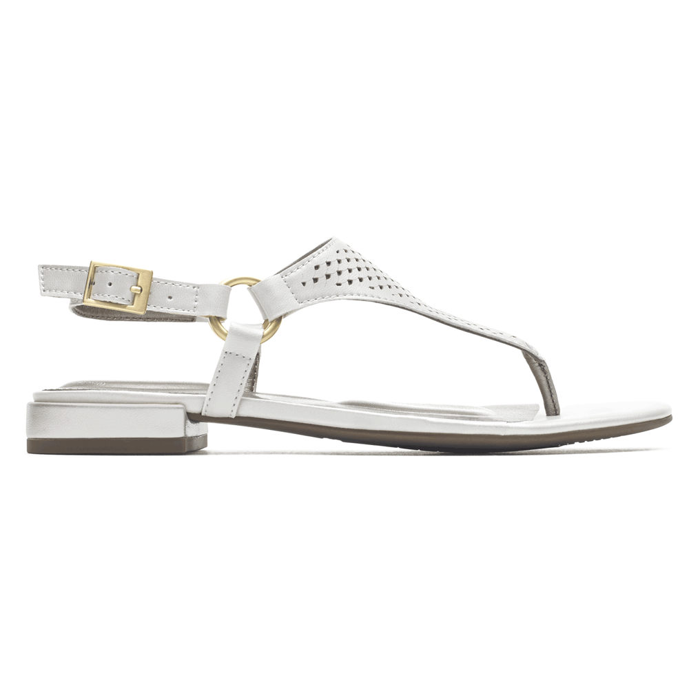 Rockport Sandals For Womens White - Total Motion Zosia Thong - QW2790451